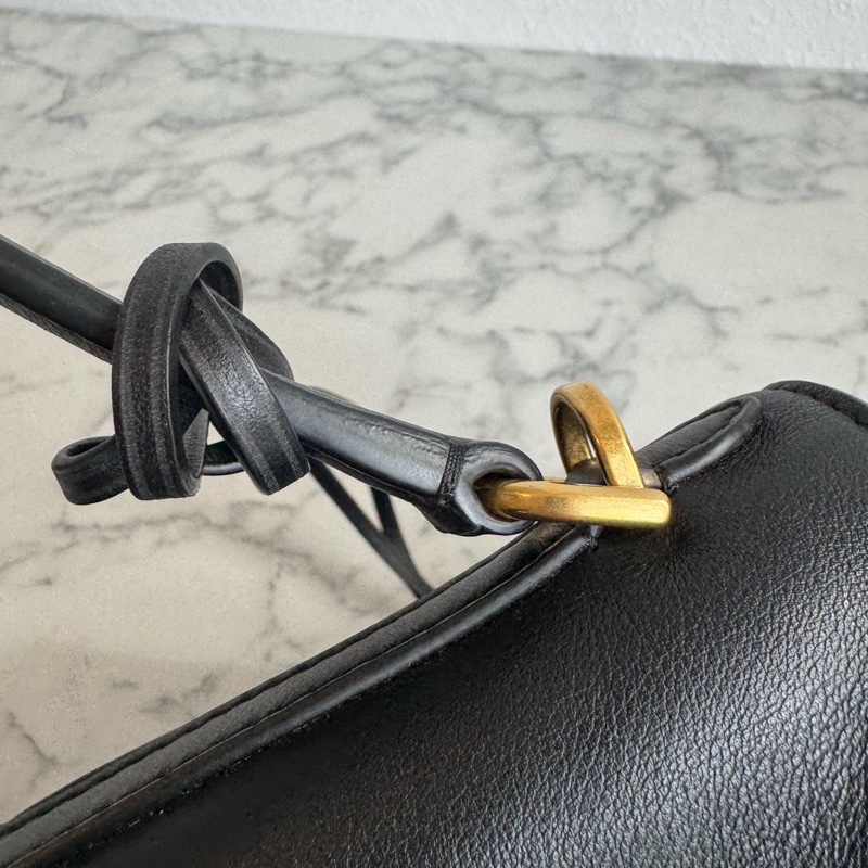 Balenciaga 黑皮革金釦Rodeo手提兩用包✨-48