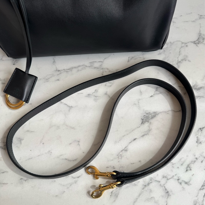 Balenciaga 黑皮革金釦Rodeo手提兩用包✨-58