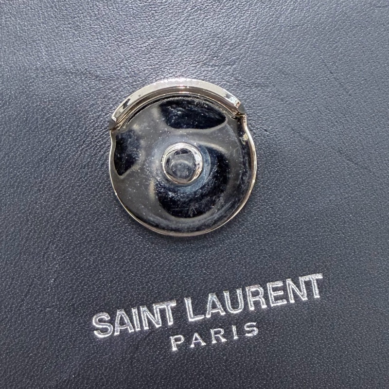 YSL 銀閃粉豹紋流蘇鏈條斜背包 X672-40