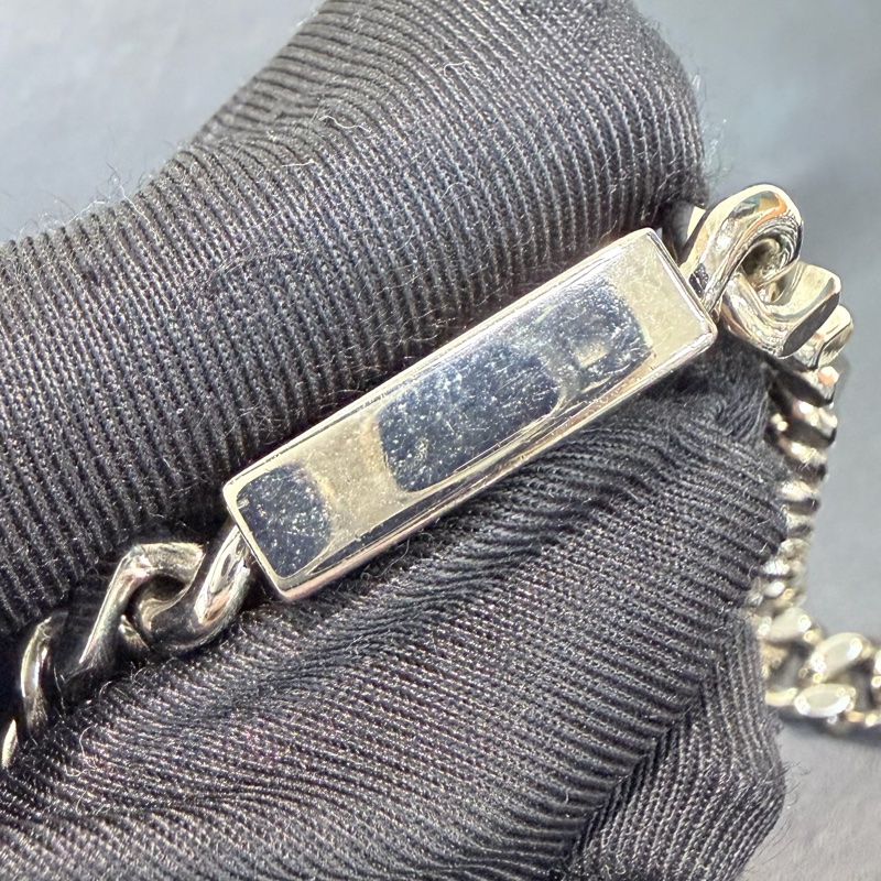 YSL 銀閃粉豹紋流蘇鏈條斜背包 X672-45