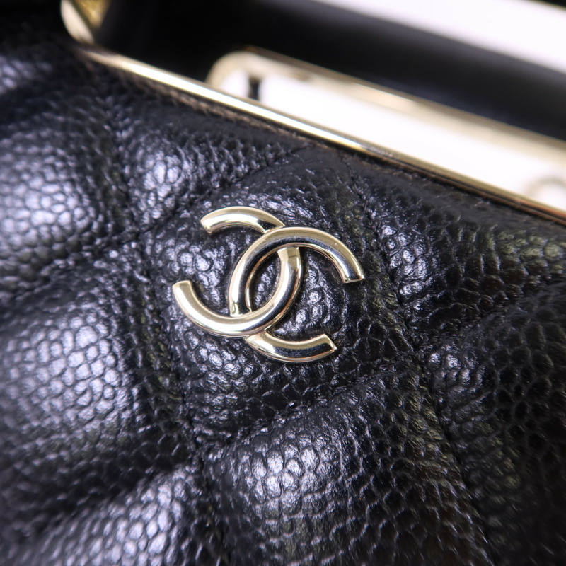 CHANEL 牛皮皮革Chain Shoulder金扣鏈帶肩背袋-8