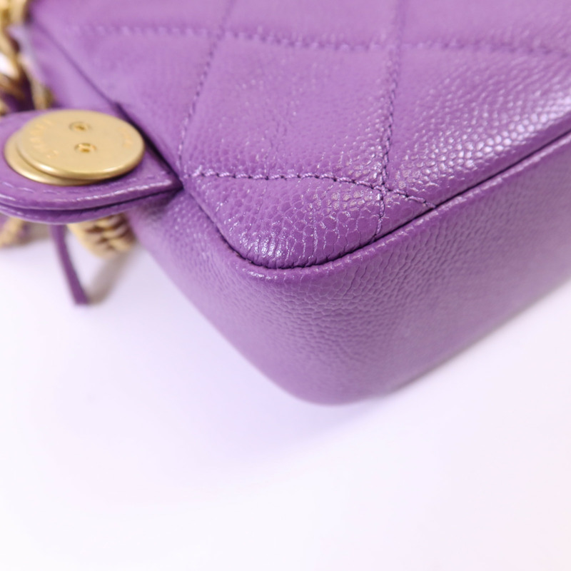 CHANEL 牛皮皮革Backpack金扣背包-14