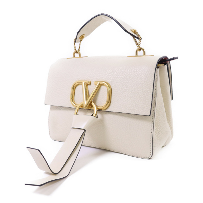 Valentino 牛皮皮革VRing Top Handle金扣手挽肩背兩用袋-2