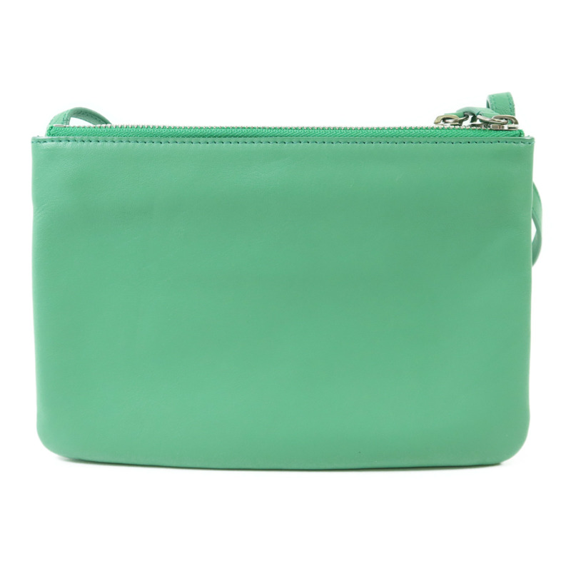 CELINE 羊皮皮革Trio銀扣肩背袋-1