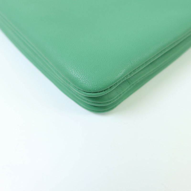 CELINE 羊皮皮革Trio銀扣肩背袋-7