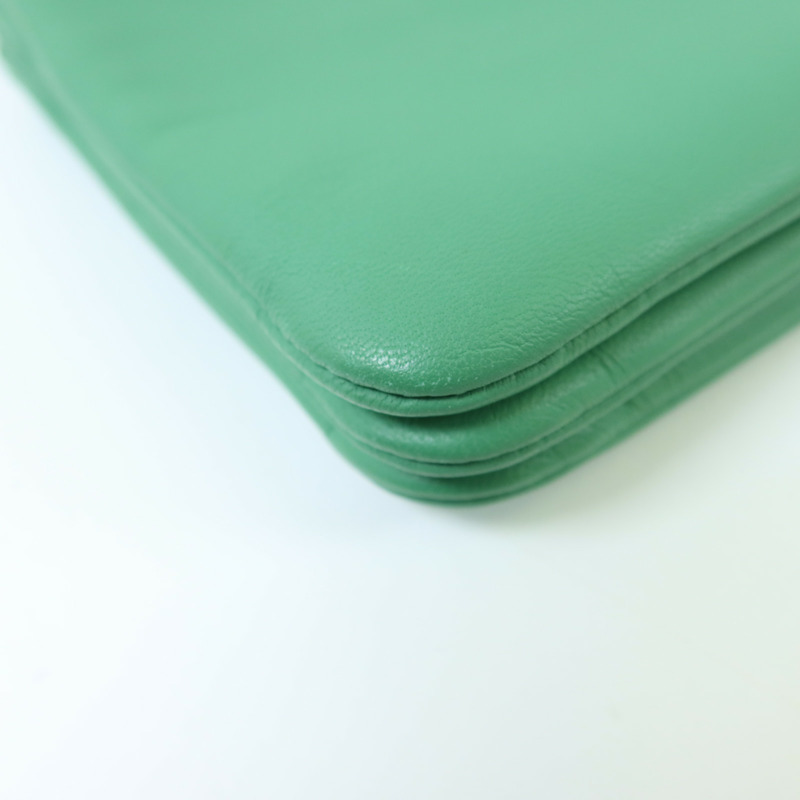 CELINE 羊皮皮革Trio銀扣肩背袋-8