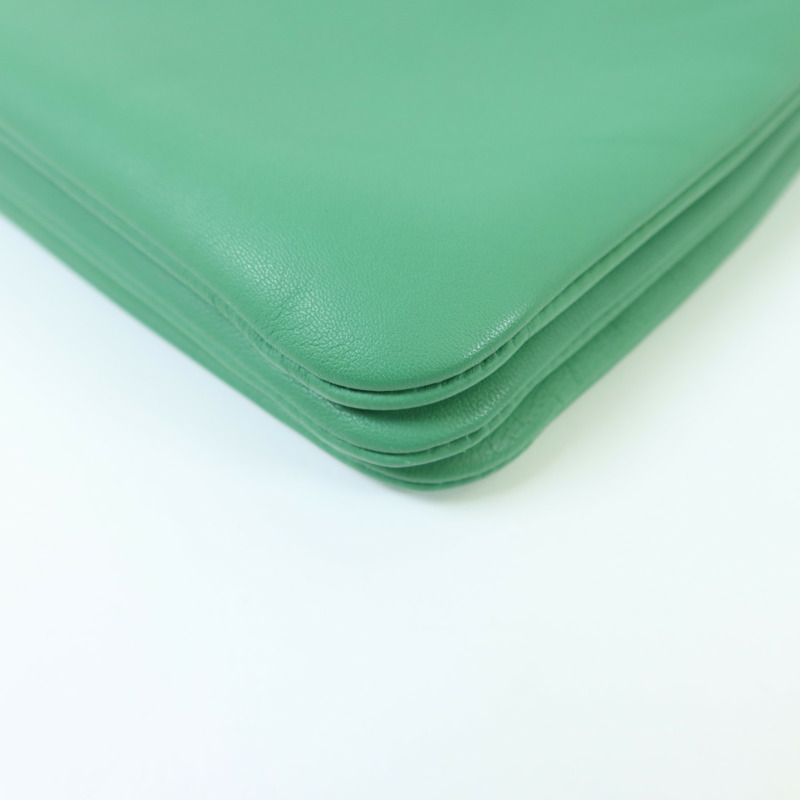 CELINE 羊皮皮革Trio銀扣肩背袋-9