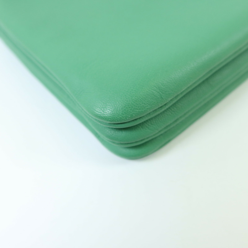 CELINE 羊皮皮革Trio銀扣肩背袋-10