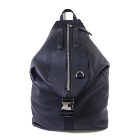 LOEWE 牛皮皮革Convertible Backpack銀扣背包