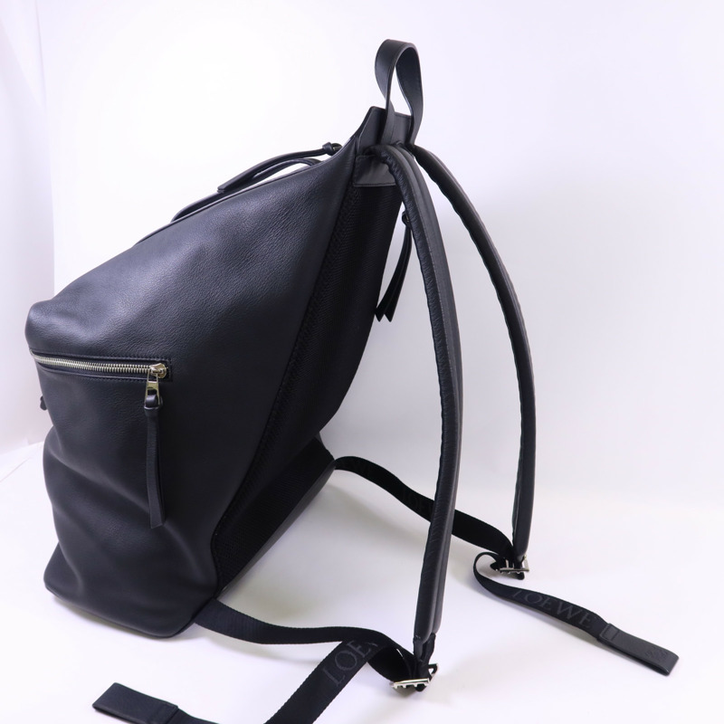 LOEWE 牛皮皮革Convertible Backpack銀扣背包-3