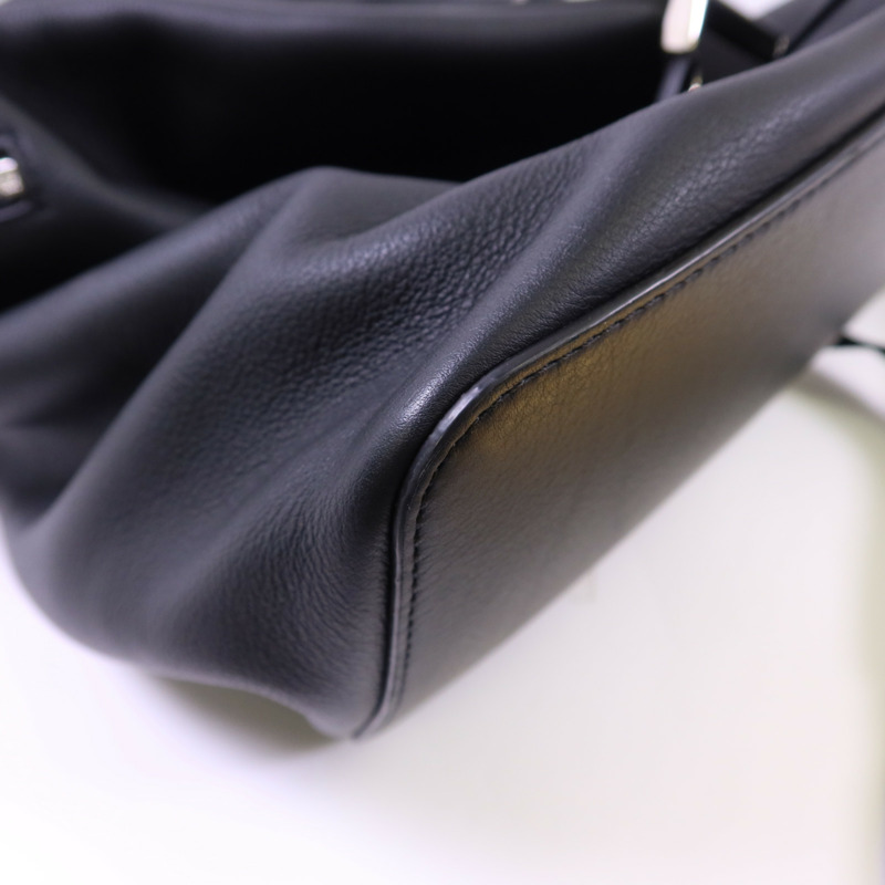 LOEWE 牛皮皮革Convertible Backpack銀扣背包-12