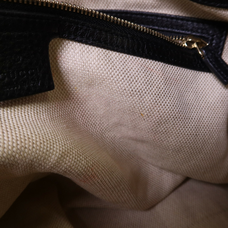 GUCCI 牛皮皮革Soho Pebbled金扣鏈帶肩背袋-14