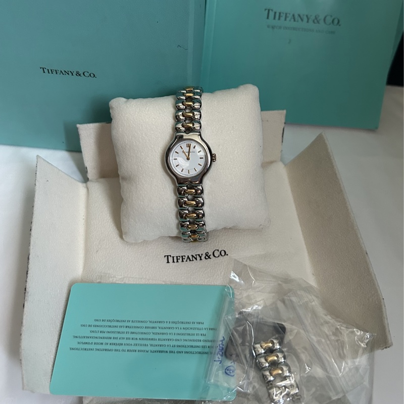 Tiffany（精鋼+18 K金）女士腕表 👩🏻‍🦰美品、全配；26年剛換電池，走針正常！✨✨✨-18