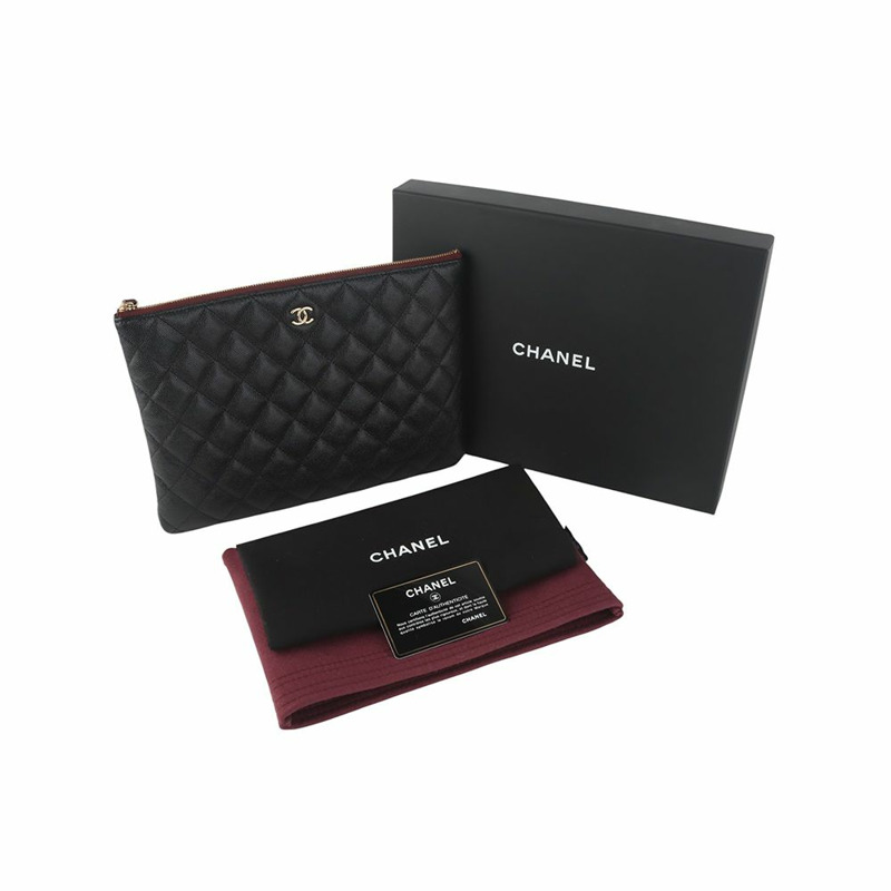 【包稅】CHANEL 魚子醬口袋手拿包 金色 新款 中型 35830Y-2 A82545-7