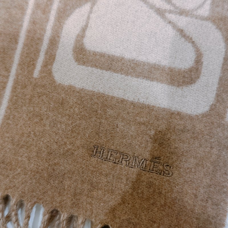 TW4665 Hermes愛馬仕 雙面 純羊絨 圍巾 Clic C'est Noue Scraf 25 x 170 cm Marron Glacé / Craie-6