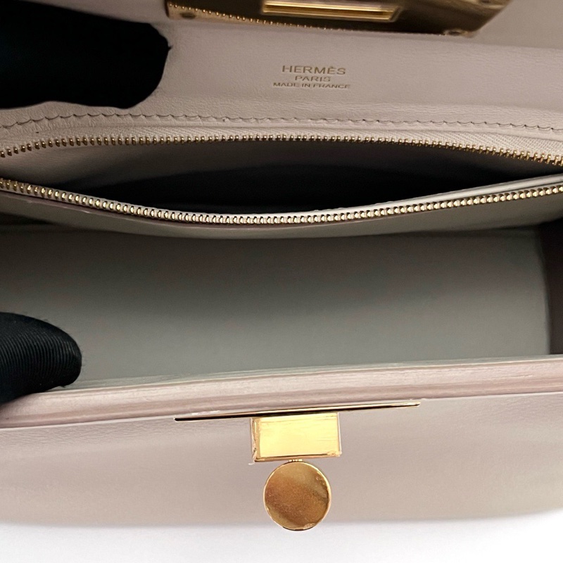 HERMES 冰川白金扣2424mini手提肩背斜背包21*16*11 98新配件盒子塵袋購證吊牌-2