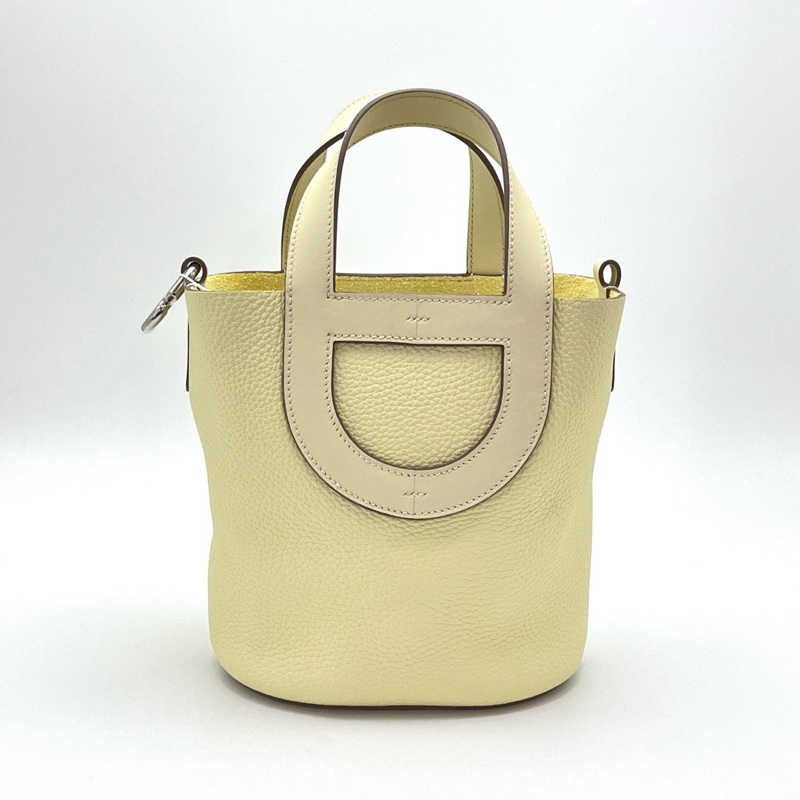 HERMES米爾頓黃銀扣 in the loop18豬鼻子菜籃子手提包 18*19.5*12 99新配件盒子塵袋-1