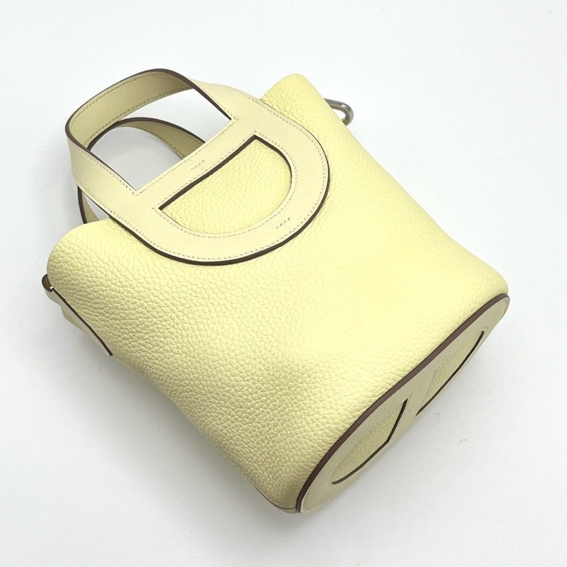 HERMES米爾頓黃銀扣 in the loop18豬鼻子菜籃子手提包 18*19.5*12 99新配件盒子塵袋-3