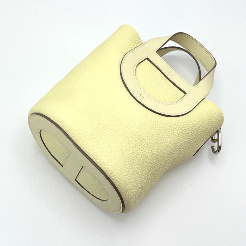 HERMES米爾頓黃銀扣 in the loop18豬鼻子菜籃子手提包 18*19.5*12 99新配件盒子塵袋-5