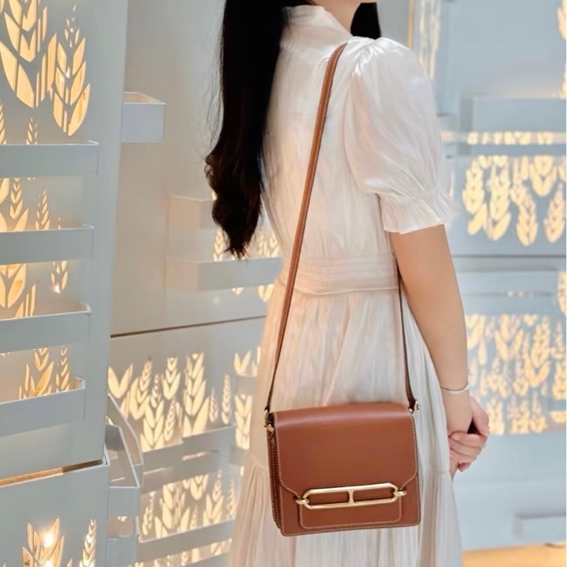 HERMES 金棕金扣豬鼻子19肩背斜背包18*16*5 98新配件盒子塵袋購證-0