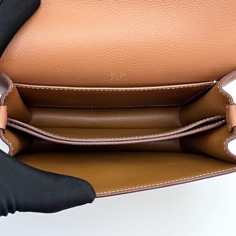 HERMES 金棕金扣豬鼻子19肩背斜背包18*16*5 98新配件盒子塵袋購證-2