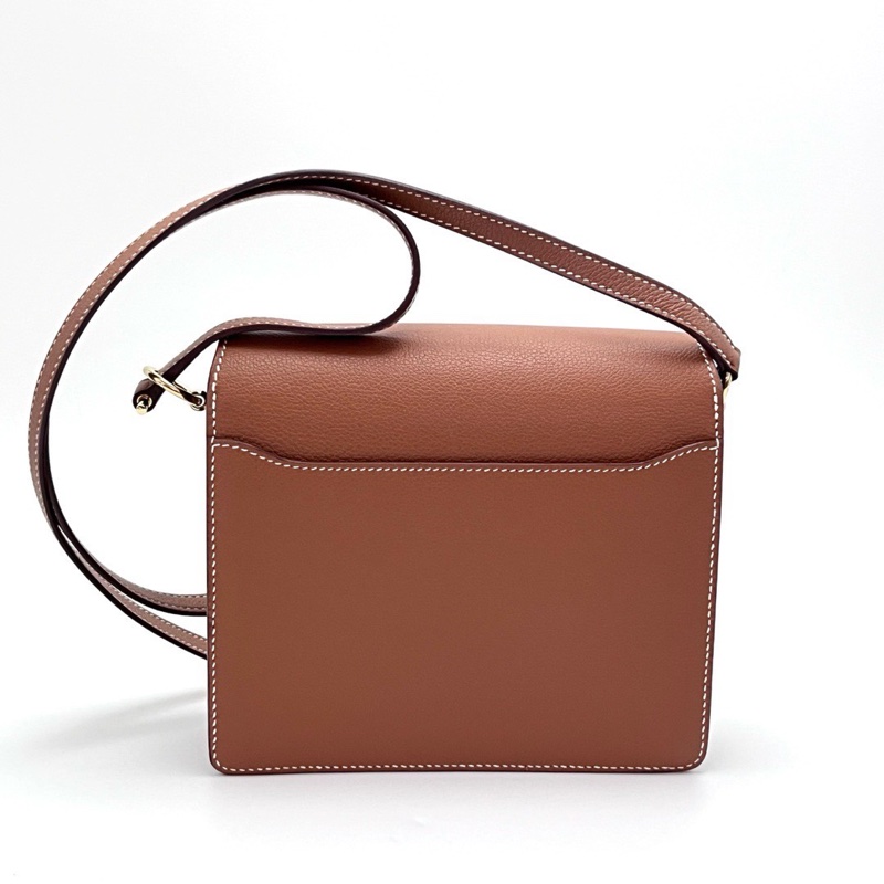 HERMES 金棕金扣豬鼻子19肩背斜背包18*16*5 98新配件盒子塵袋購證-6