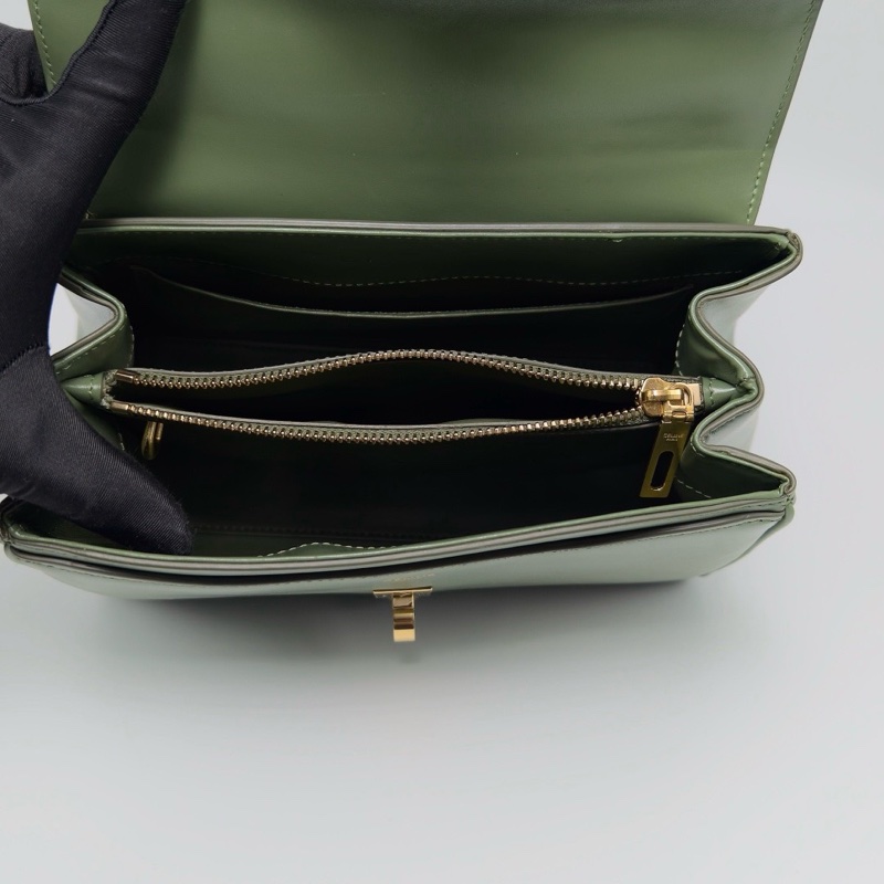 CELINE 酪梨綠金扣  soft16翻蓋手提斜背包22*18*9 98新配件塵袋鎖鑰匙-2