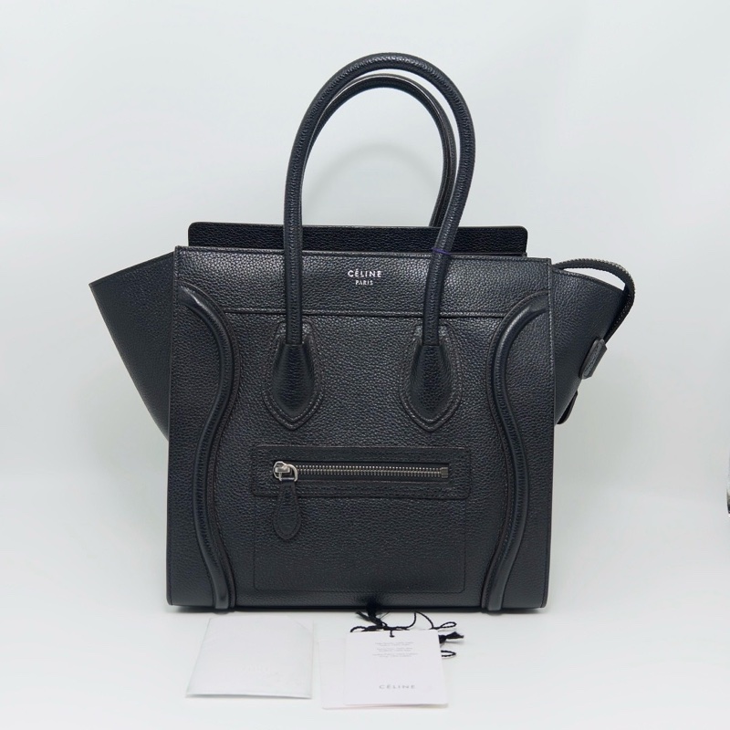 CELINE 黑色Luggage中號手提笑臉包27*29*14 98新配件吊牌塵袋-1