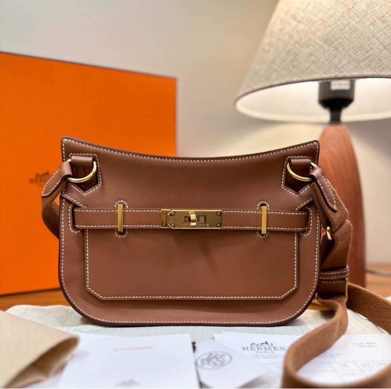 HERMES 金棕金扣吉普賽mini斜背包22*17*5 98新配件盒子塵袋購證吊牌-1