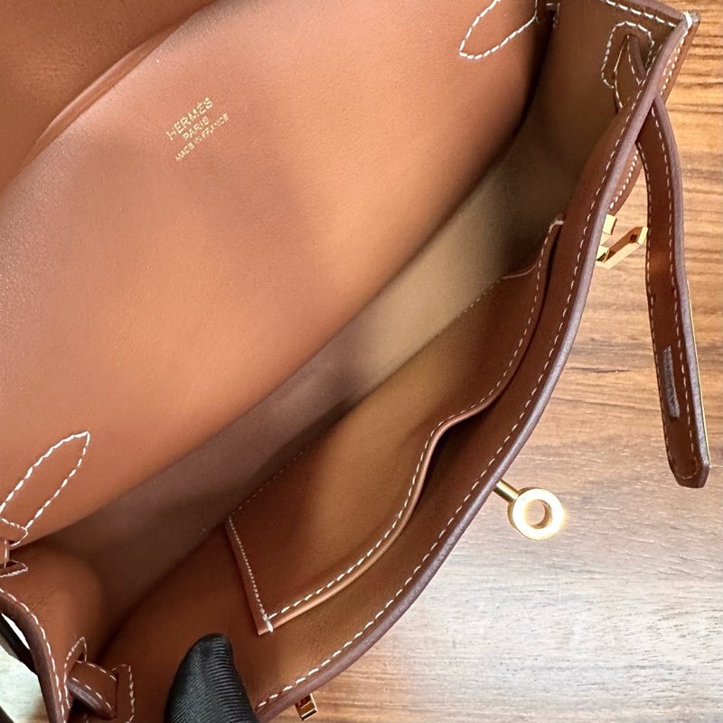 HERMES 金棕金扣吉普賽mini斜背包22*17*5 98新配件盒子塵袋購證吊牌-2