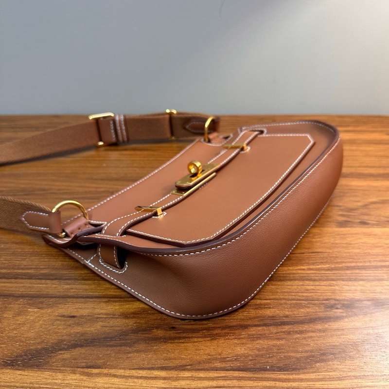 HERMES 金棕金扣吉普賽mini斜背包22*17*5 98新配件盒子塵袋購證吊牌-3