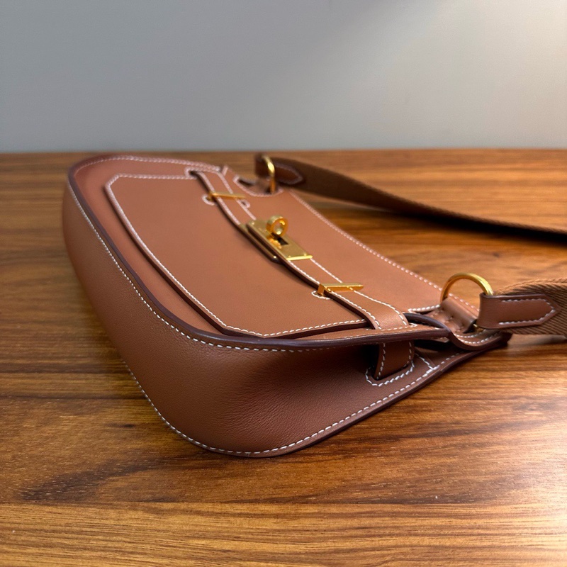 HERMES 金棕金扣吉普賽mini斜背包22*17*5 98新配件盒子塵袋購證吊牌-5