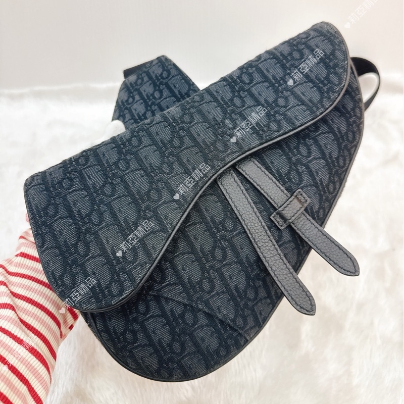 莉亞精品♡Dior黑老花馬鞍胸包 二手-2
