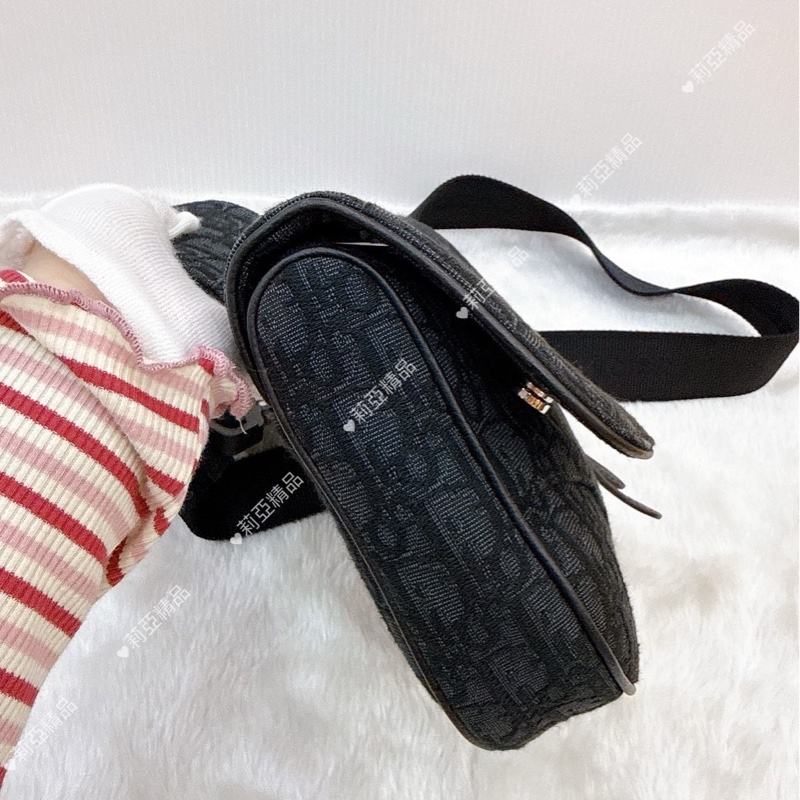 莉亞精品♡Dior黑老花馬鞍胸包 二手-3