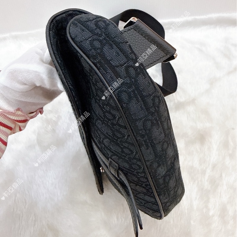 莉亞精品♡Dior黑老花馬鞍胸包 二手-4