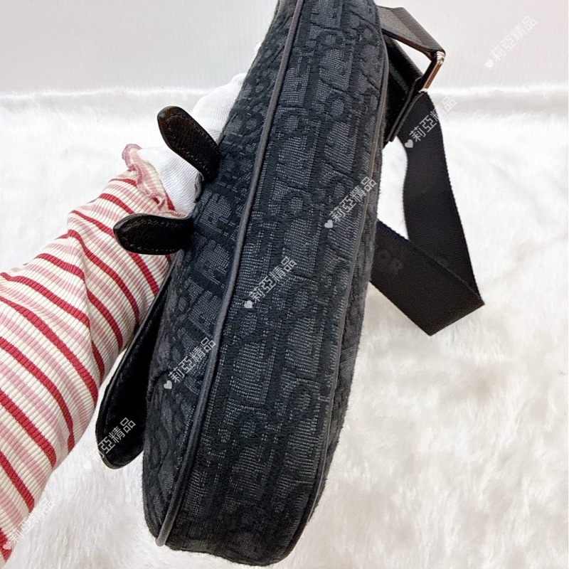 莉亞精品♡Dior黑老花馬鞍胸包 二手-5
