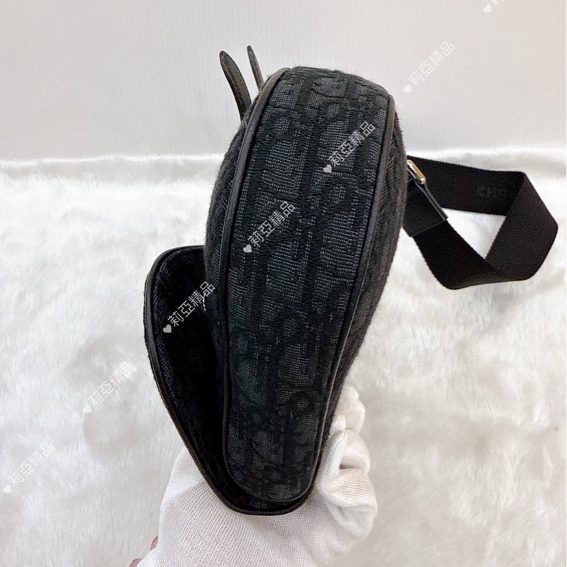 莉亞精品♡Dior黑老花馬鞍胸包 二手-6