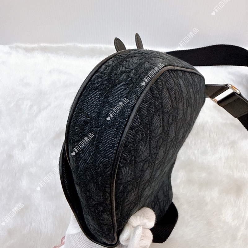 莉亞精品♡Dior黑老花馬鞍胸包 二手-7