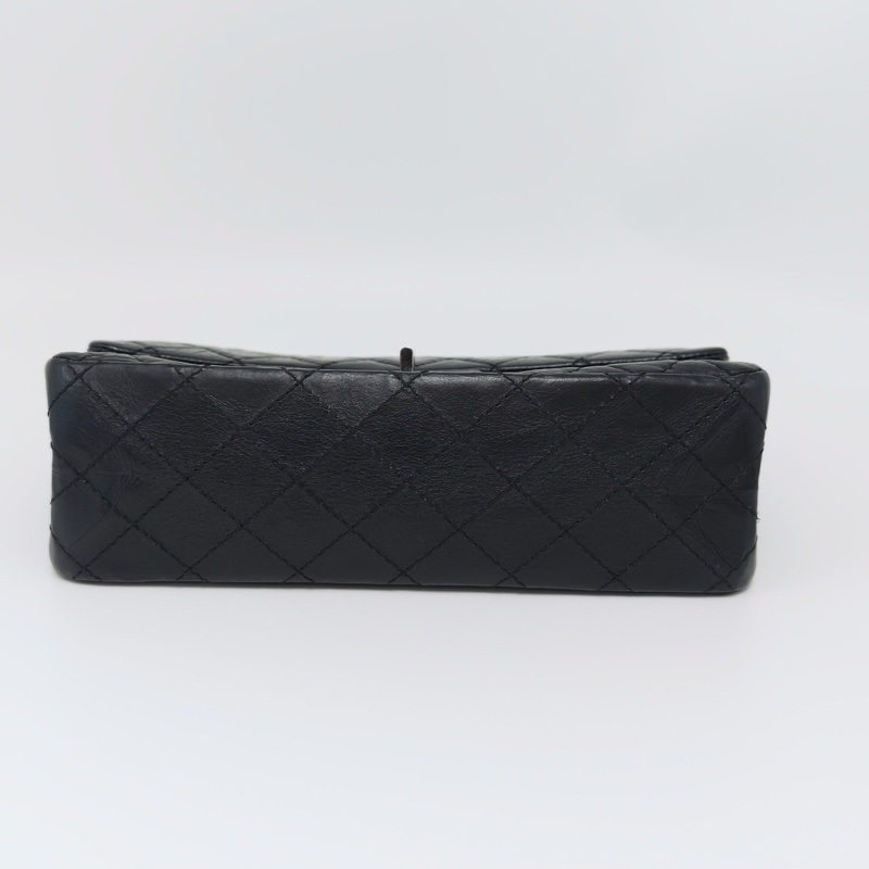 CHANEL黑銀2.55 小號肩背斜背鏈條包24*16*7.5 98新配件塵袋購證保卡-4