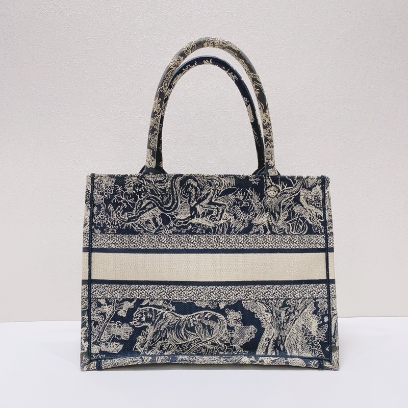 Dior book tote動物園 藍色刺繡藍色中號購物袋36x15x26 98新配件塵袋-5