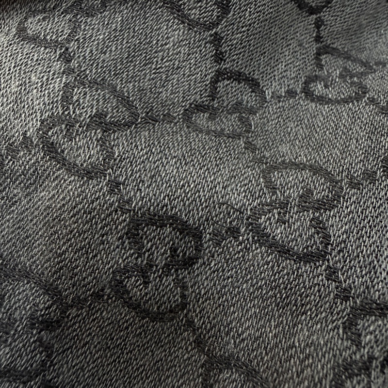 GUCCI 經典 GG 緹花 羊毛 蠶絲 混絲 直紋 雙色 流蘇 披肩 披巾 圍巾-32