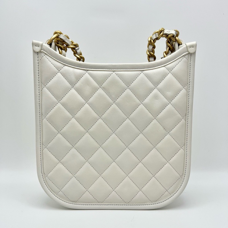 CHANEL 24S白金嬉皮hobo手提肩背斜背包23*24*6.5 98新配件塵袋 購證-5