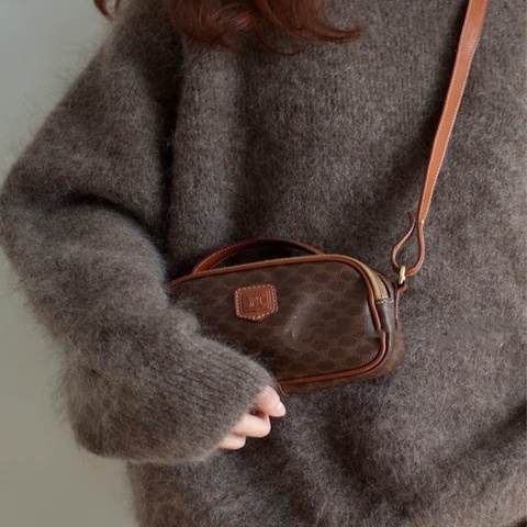 Celine 中古凱旋門手提相機包 Macadam Vintage handle camera bag 斜挎包
