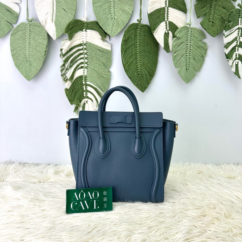 CELINE 深藍色笑臉包 Nano Size 單肩斜肩手提包-4