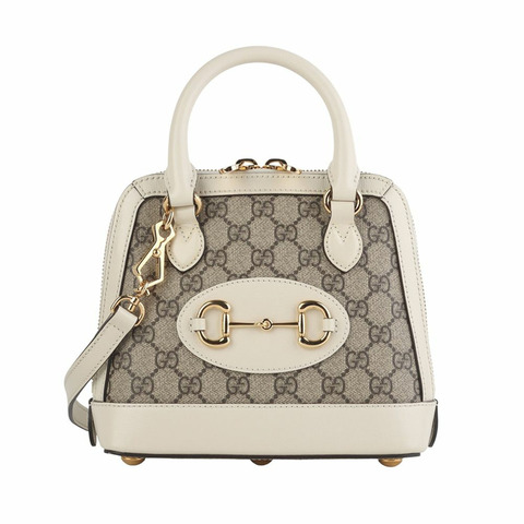 【包稅】GUCCI 640716 GG Supreme 1955 馬銜扣手提迷你斜背包 35848Y-1