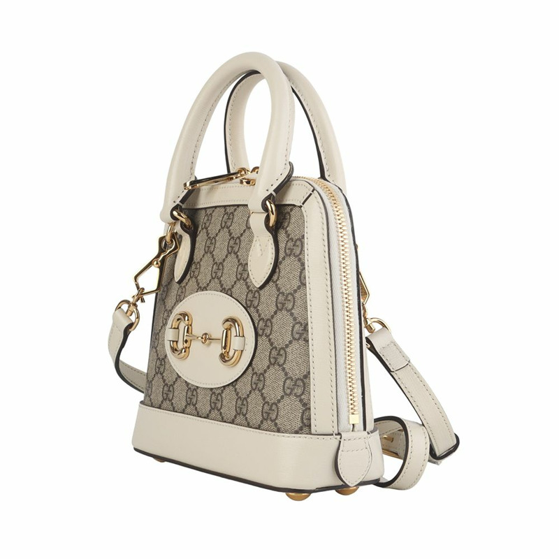 【包稅】GUCCI 640716 GG Supreme 1955 馬銜扣手提迷你斜背包 35848Y-1-1