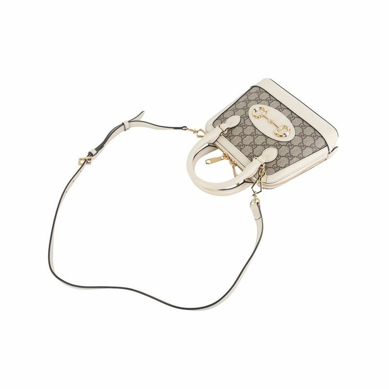 【包稅】GUCCI 640716 GG Supreme 1955 馬銜扣手提迷你斜背包 35848Y-1-3