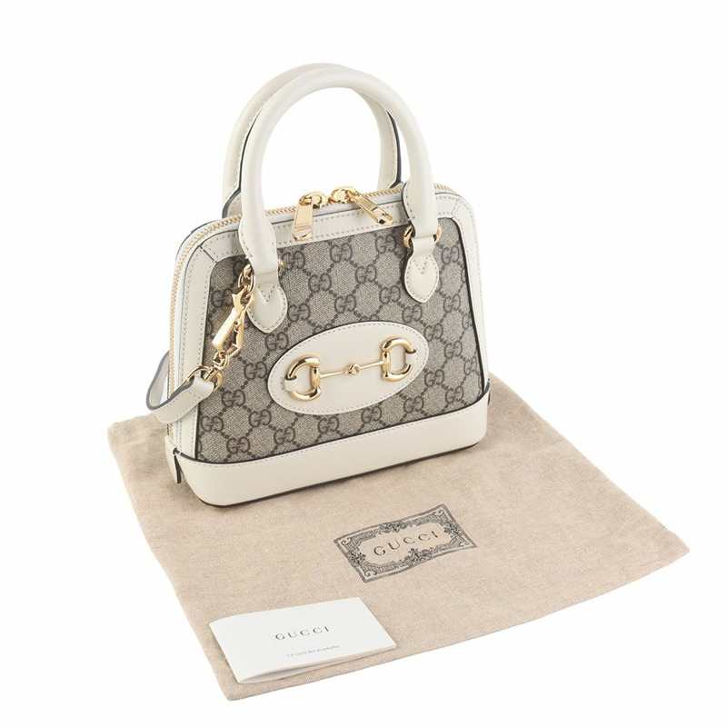 【包稅】GUCCI 640716 GG Supreme 1955 馬銜扣手提迷你斜背包 35848Y-1-7