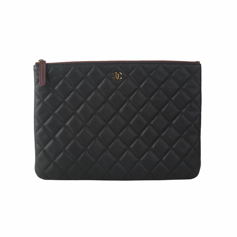 【包稅】CHANEL 魚子醬手拿包 金色 新款 中號 35864-3-0