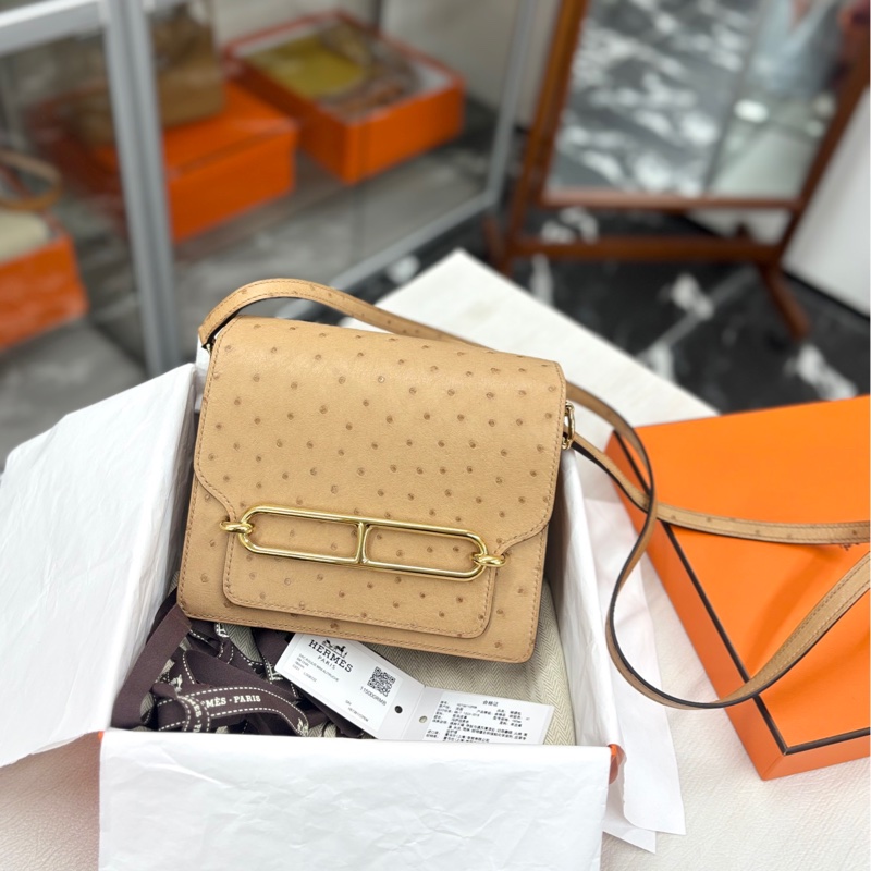 Hermès鴕鳥皮Roulis mini-0